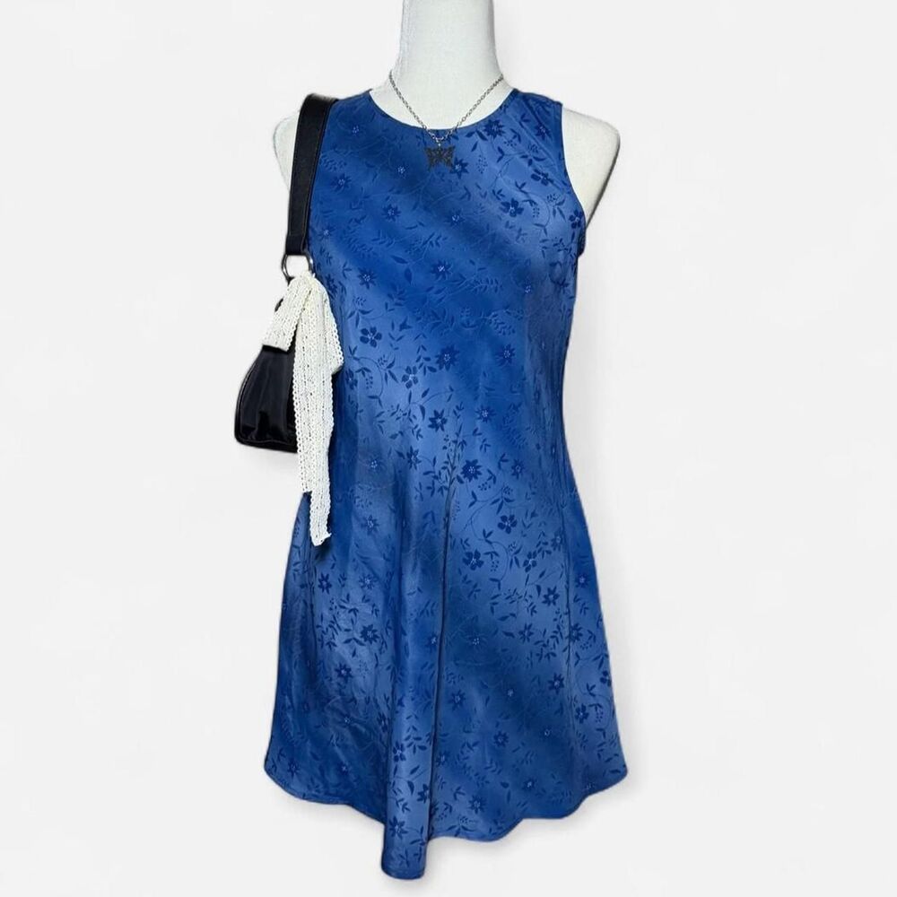 Vintage 90s My Michelle Floral Jacquard Satin Slip Dress